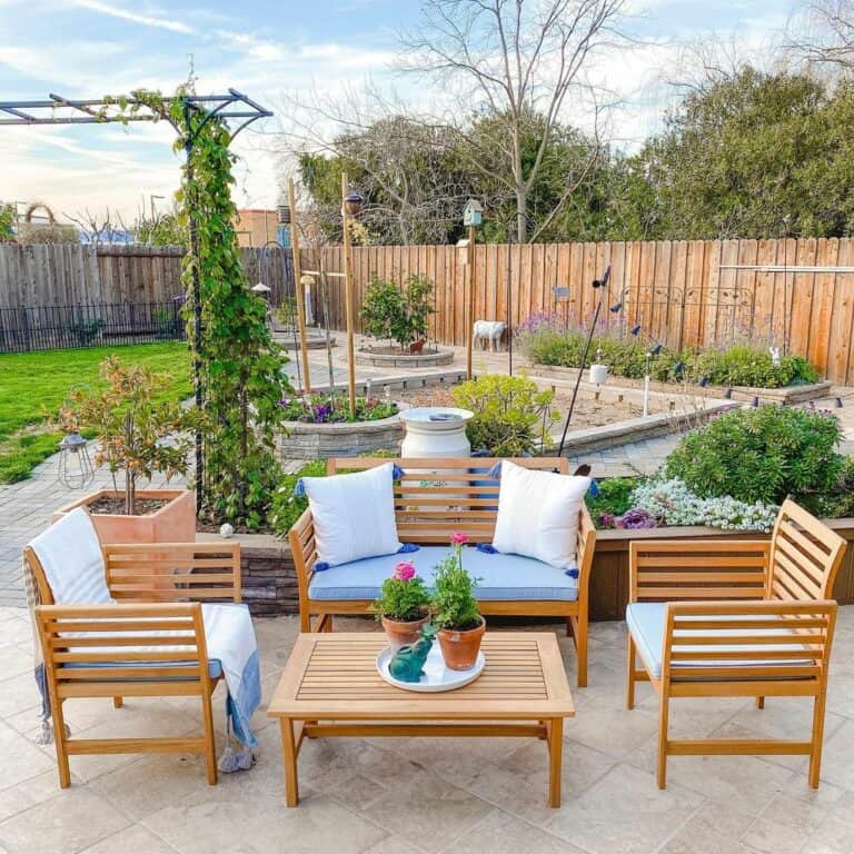 Outdoor Patio Ideas With Wooden Furniture