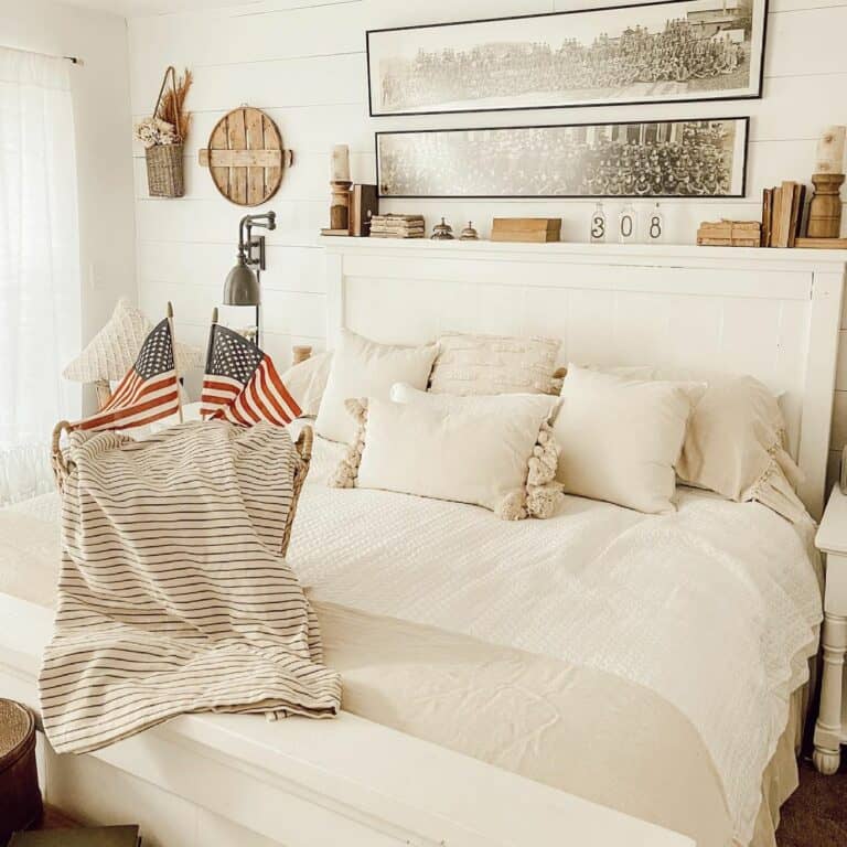 Patriotic Décor Inspiration for a Neutral Bedroom