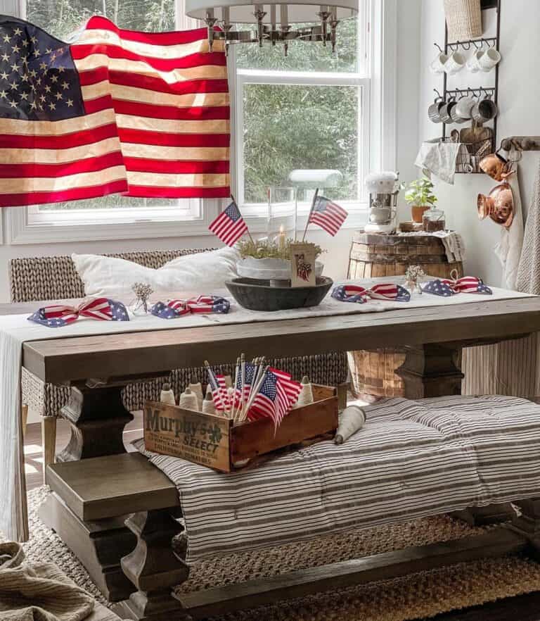 Patriotic Flag Décor for a Dining Room