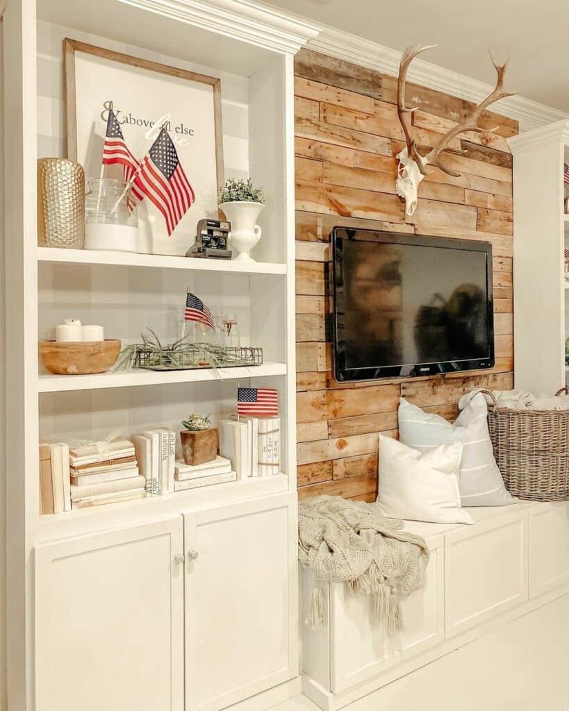 Patriotic Styling for White and Wood Room