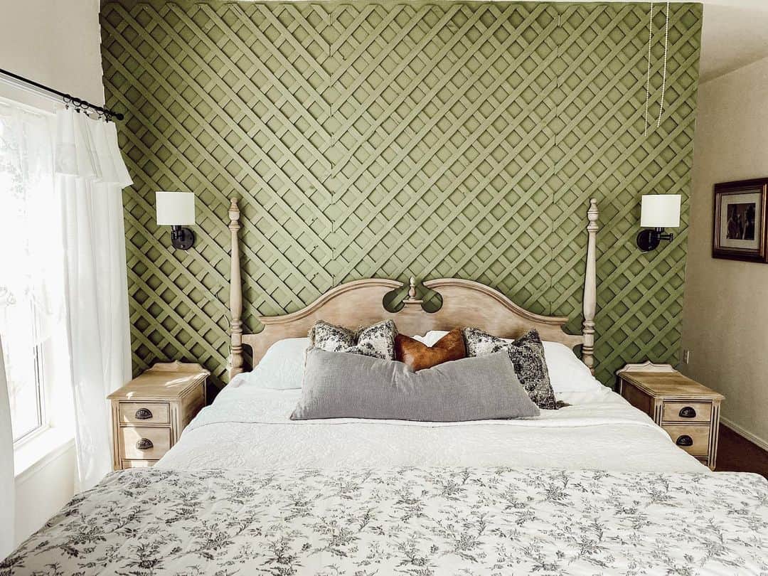 Peagreen Master Bedroom Wall With Antique Furnishings Soul & Lane