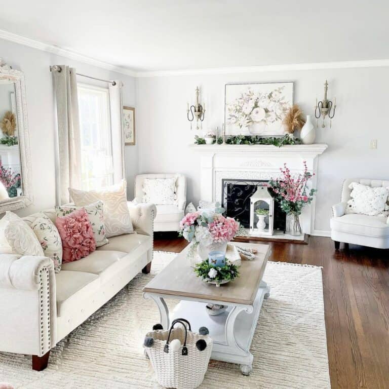 Pink Floral Living Room Décor