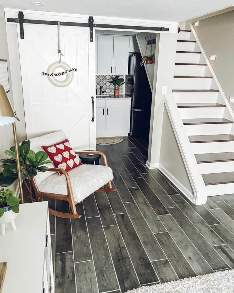 Rail-less Basement Stairway