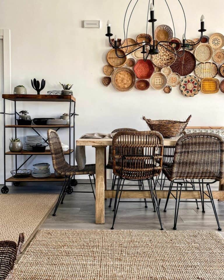 Rattan and Wicker Chairs Surround Table
