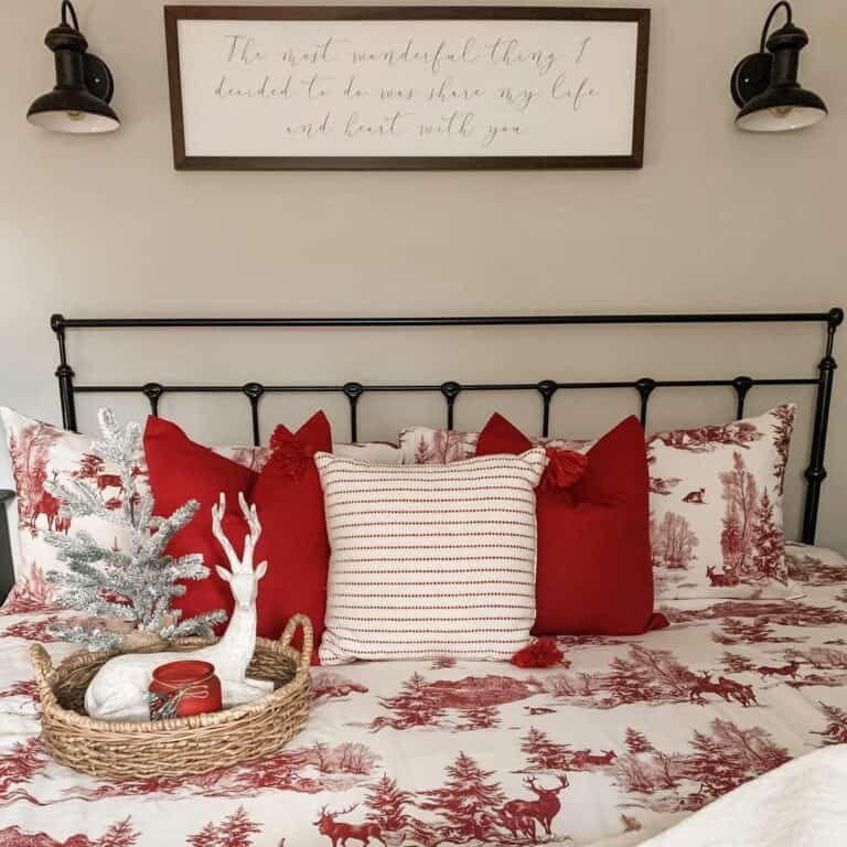 Red Winter Scene Christmas Sheets