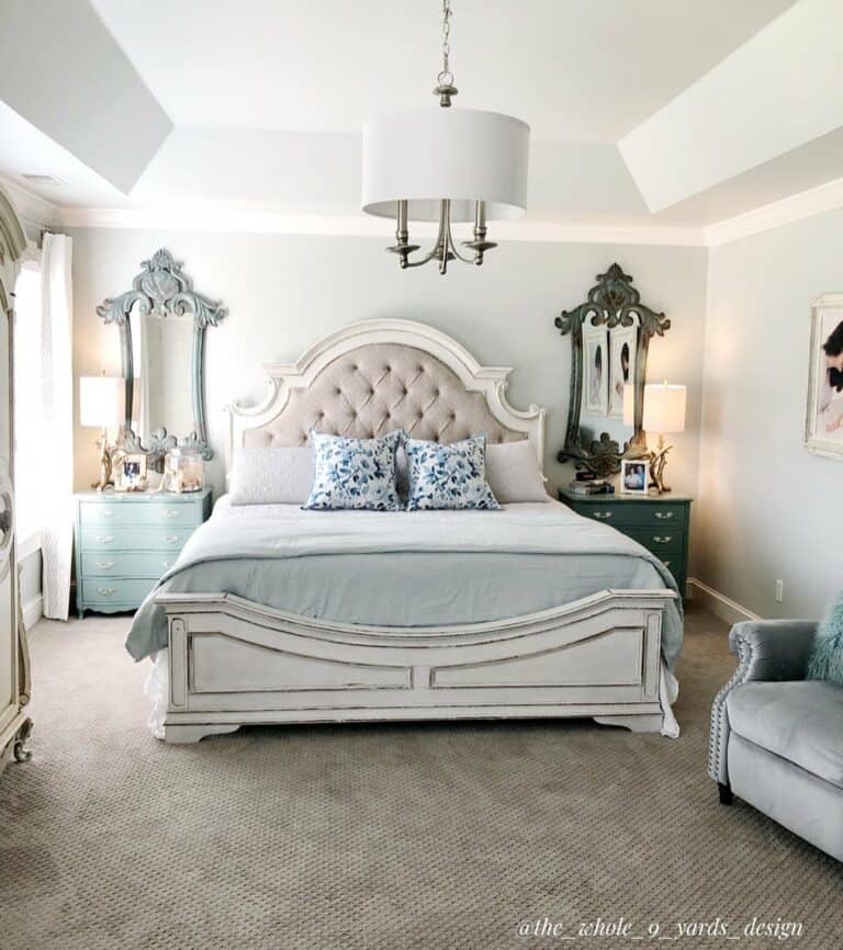 Regal Blue and White Bedroom