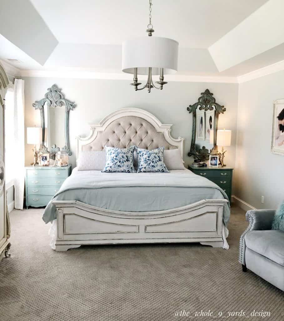 Regal Blue and White Bedroom