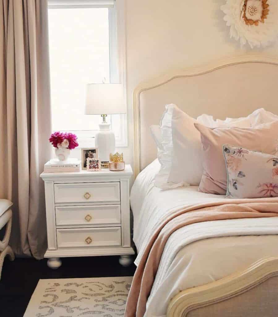 Romantic Master Bedroom With Blush Accents