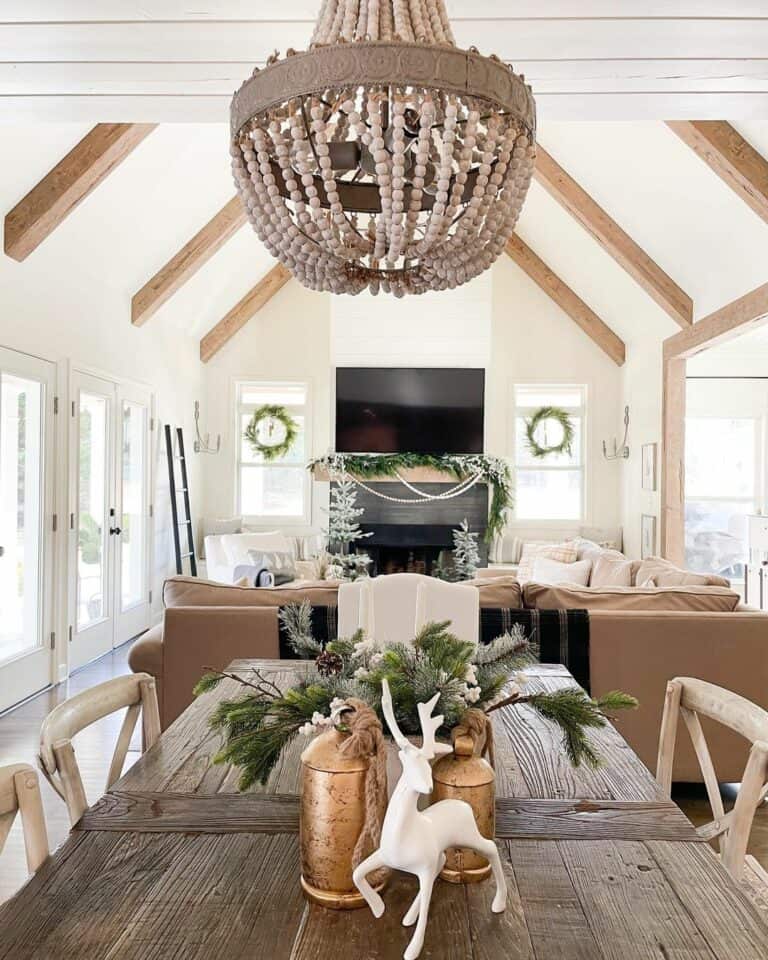 Rustic Dining Room With Neutral Tones