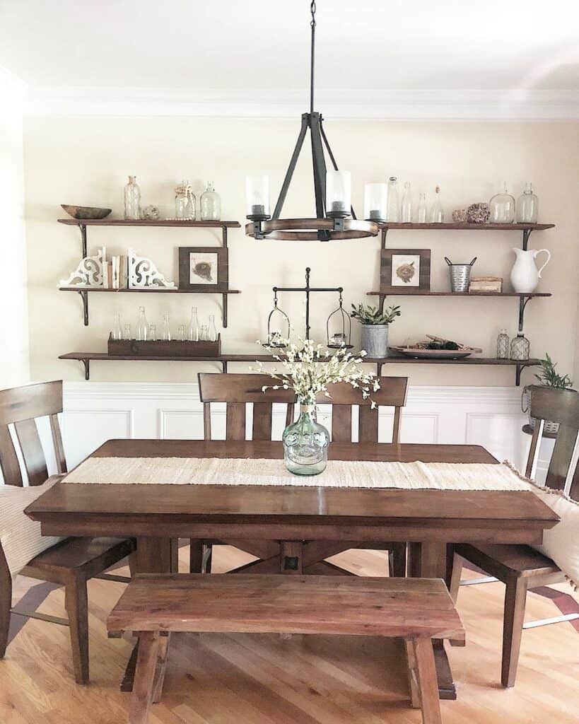 Rustic Dining Room With Wooden Accents