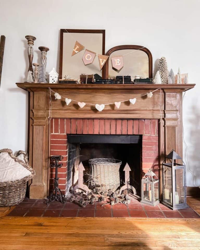 Rustic Empty Fireplace Decorations