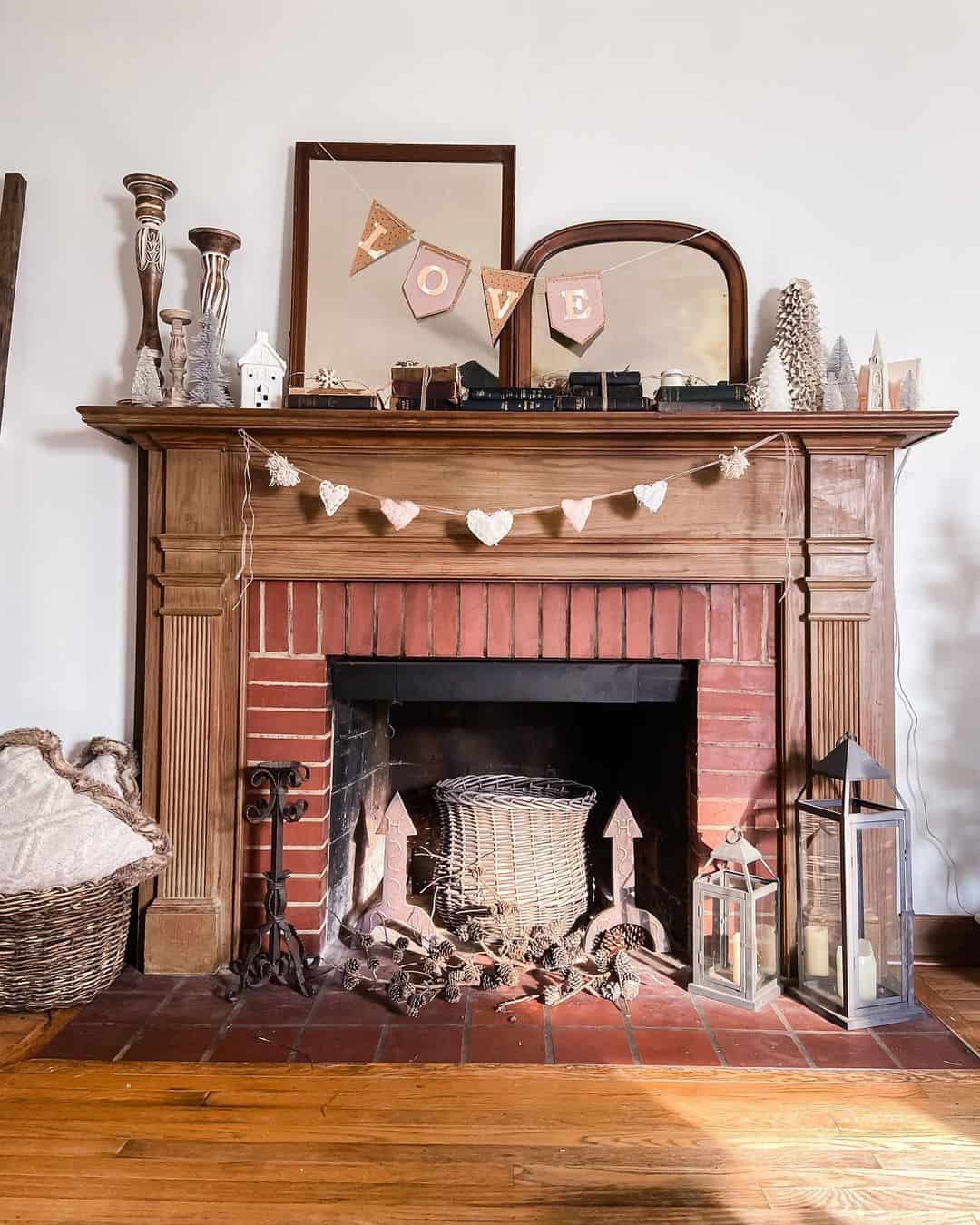 30 Timeless Wood Mantels for Brick Fireplace Designs