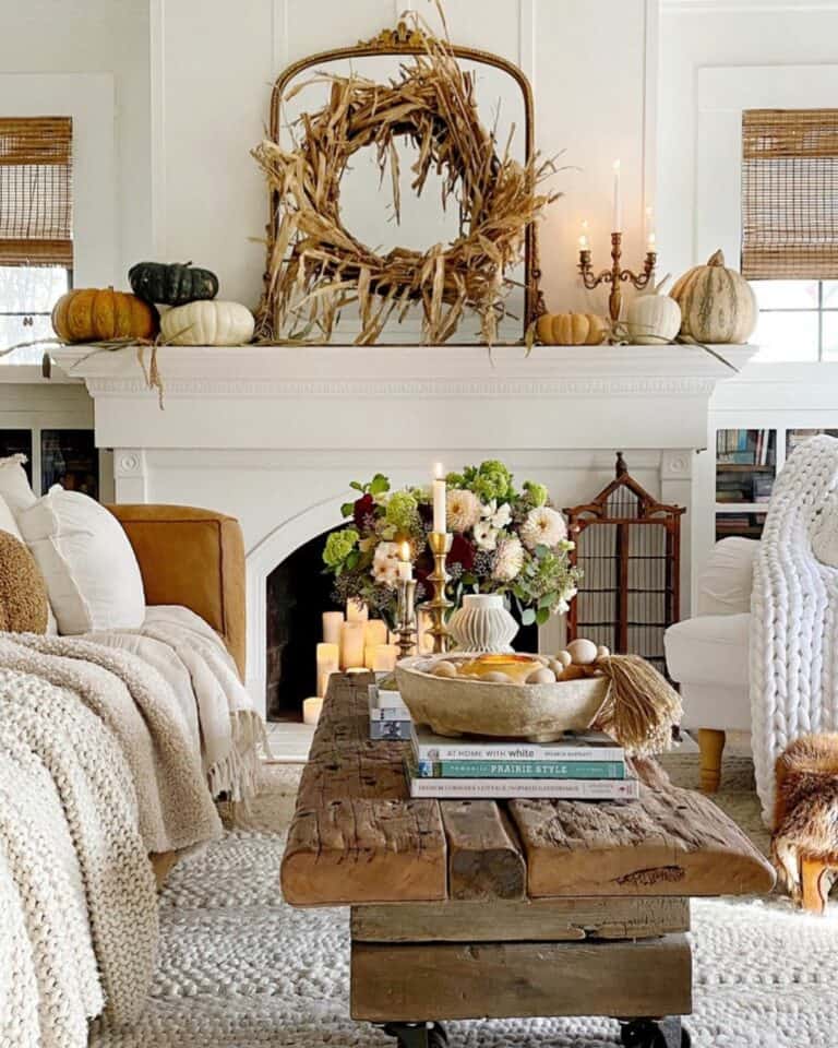 Rustic Fall Coffee Table Décor