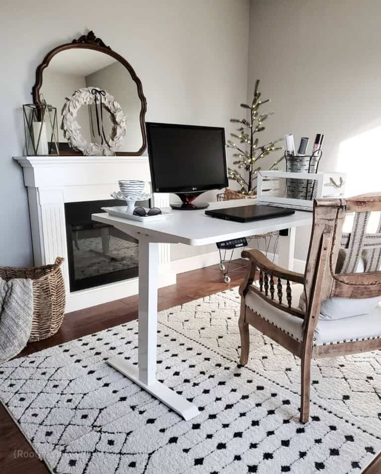 Rustic Farmhouse Home Office Layout