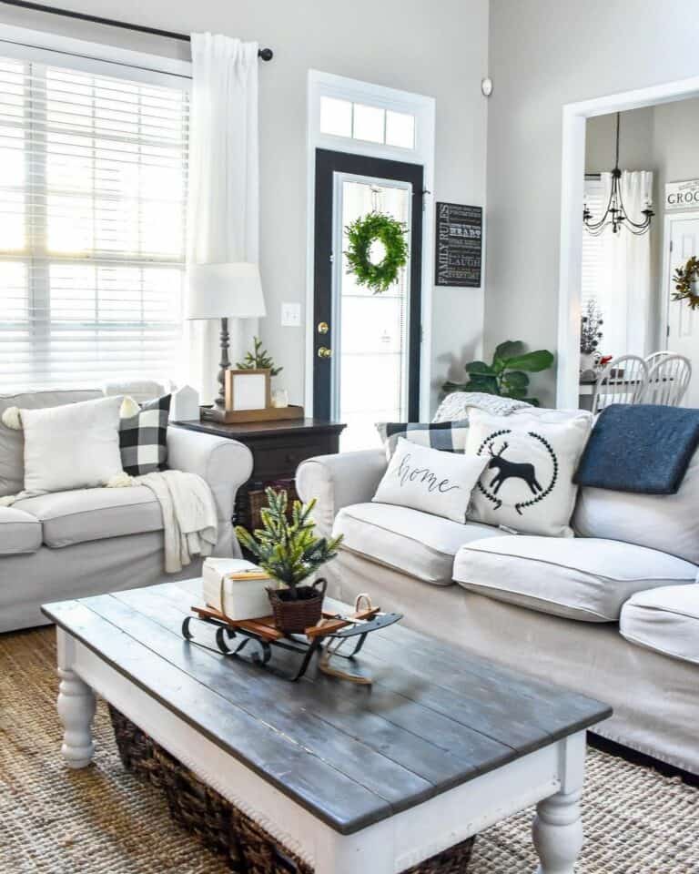 Rustic Grey and White Living Room Inspiration