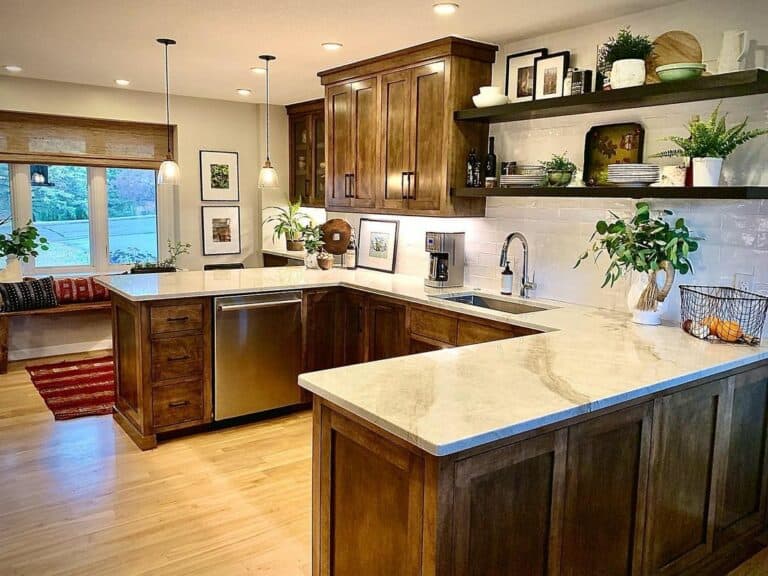 Rustic Kitchen With Open Shelving