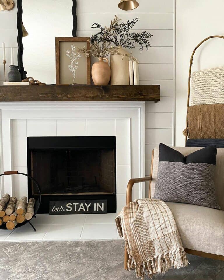 Rustic Living Room With Wooden Accents