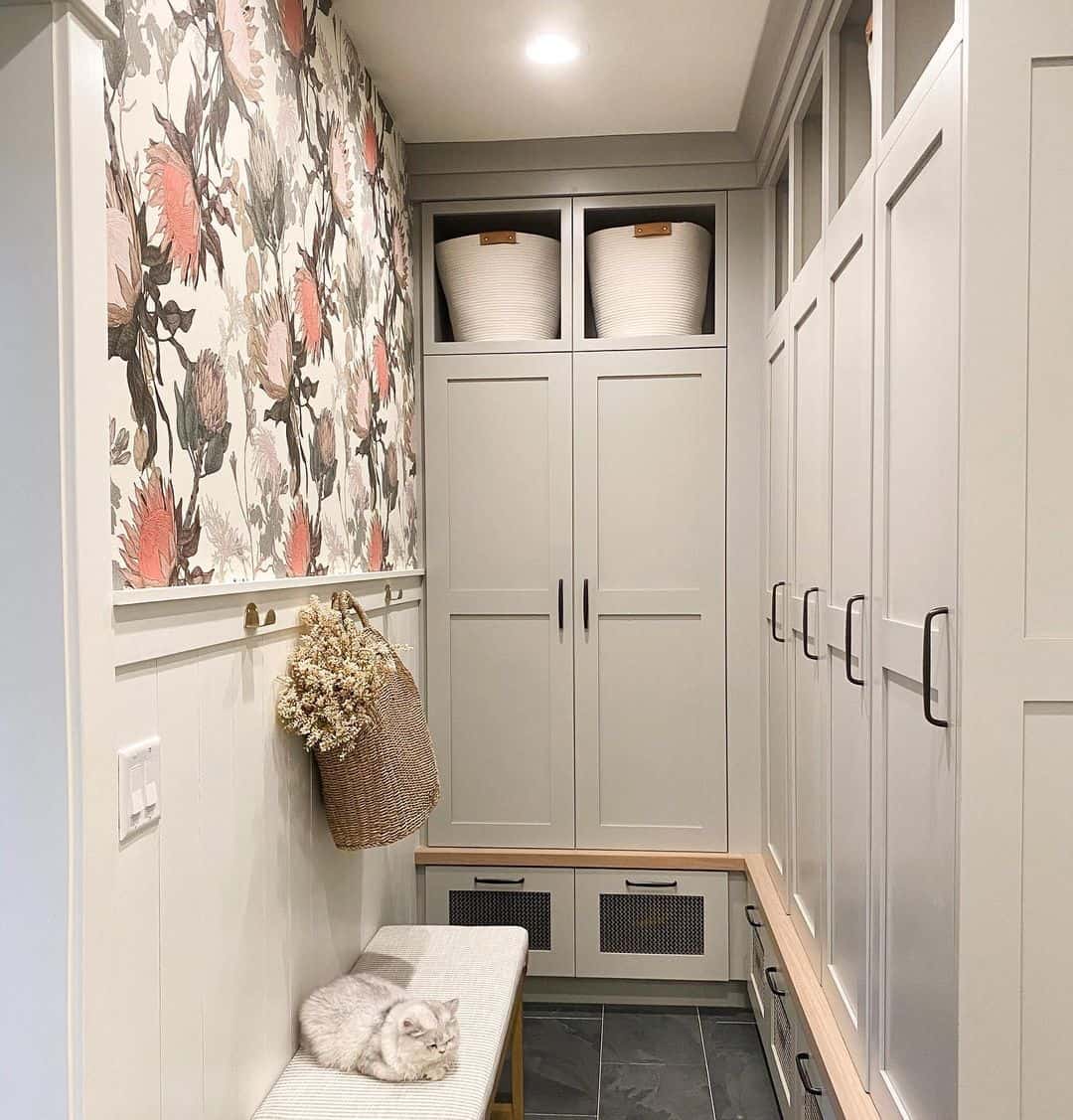 Rustic Mudroom With Pink Floral Accents - Soul & Lane
