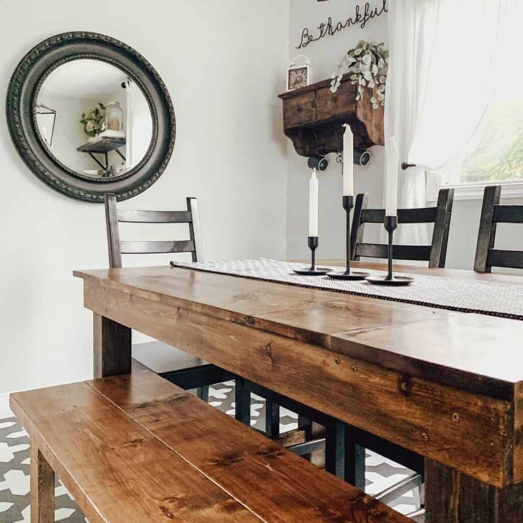 Rustic Table With Simple Décor