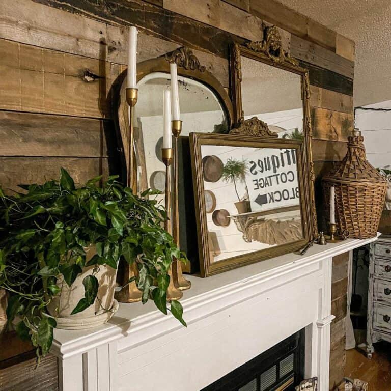 Rustic White Mantel Design