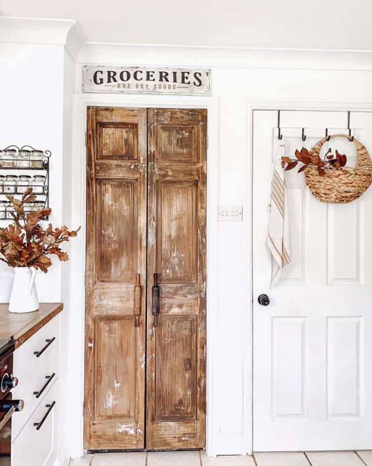Rustic Wooden Double Pantry Doors