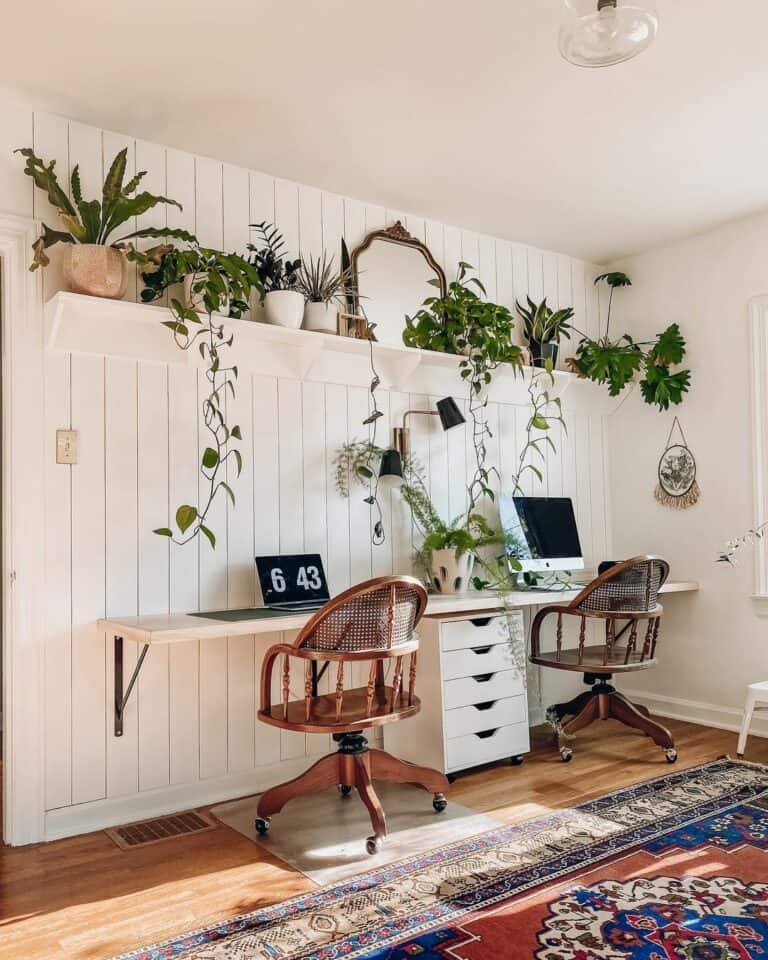 Simple Home Office With Nature Elements