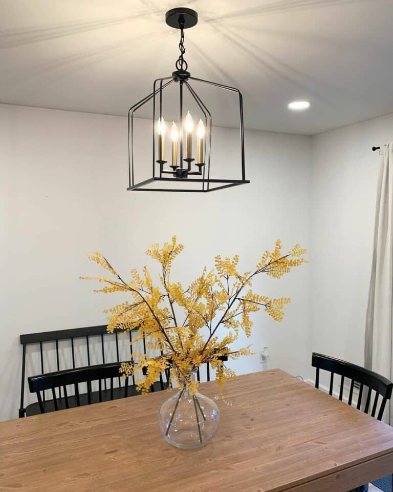 Simplistic Dining Room Design With a Pop of Yellow