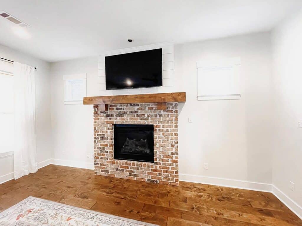 Slim Brick Fireplace