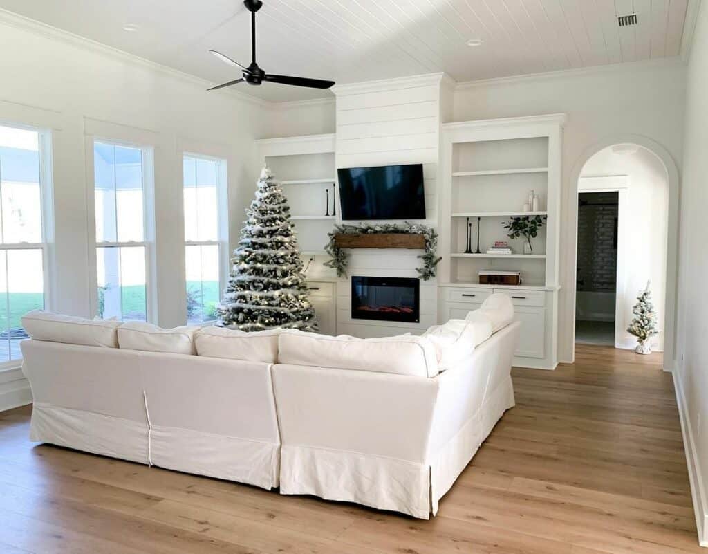 Slipcover Sectional in Bright Living Room