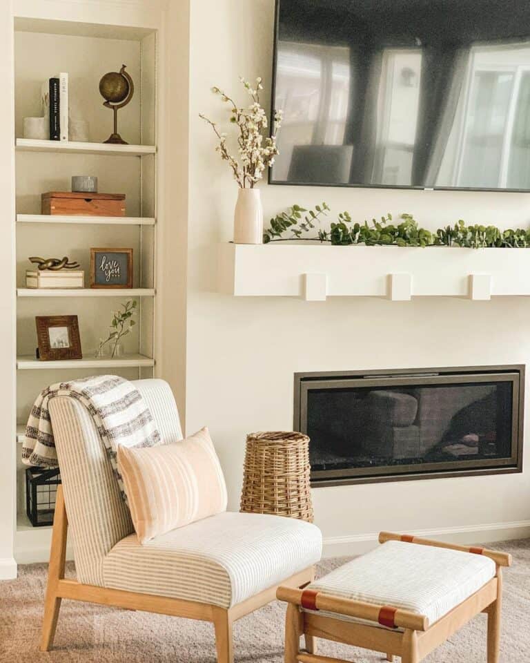 Slipper Chair With Matching Footstool