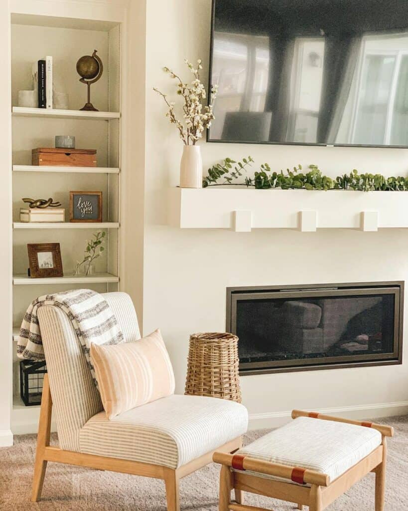 Slipper Chair With Matching Footstool