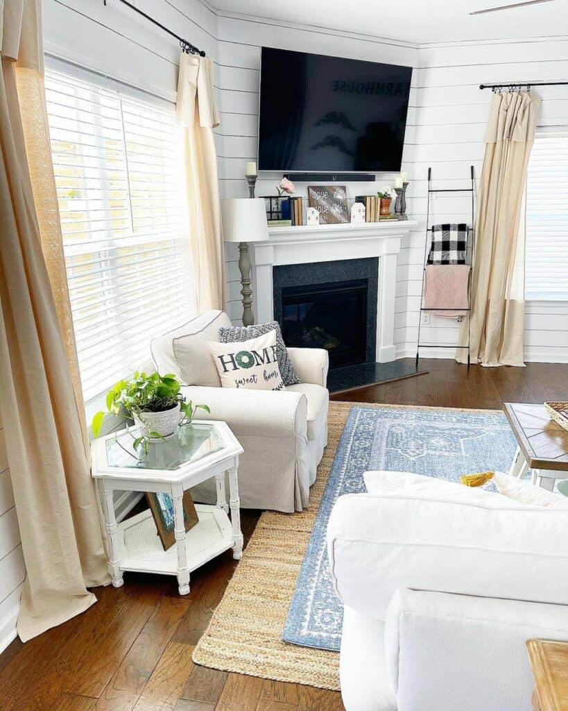 Small Cottage Living Room With Shiplap