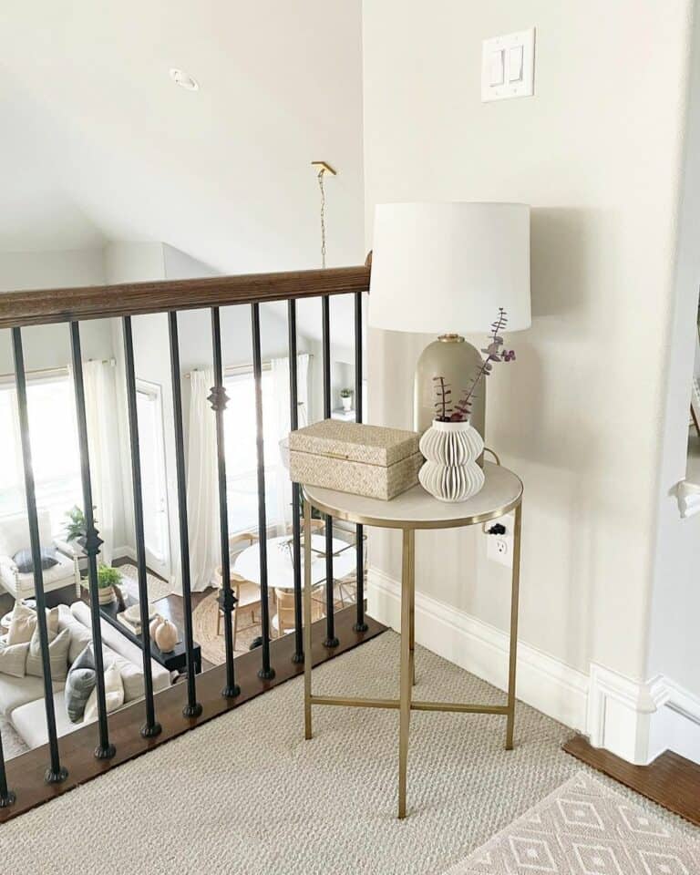 Small End Table Décor Ideas for a Staircase Landing
