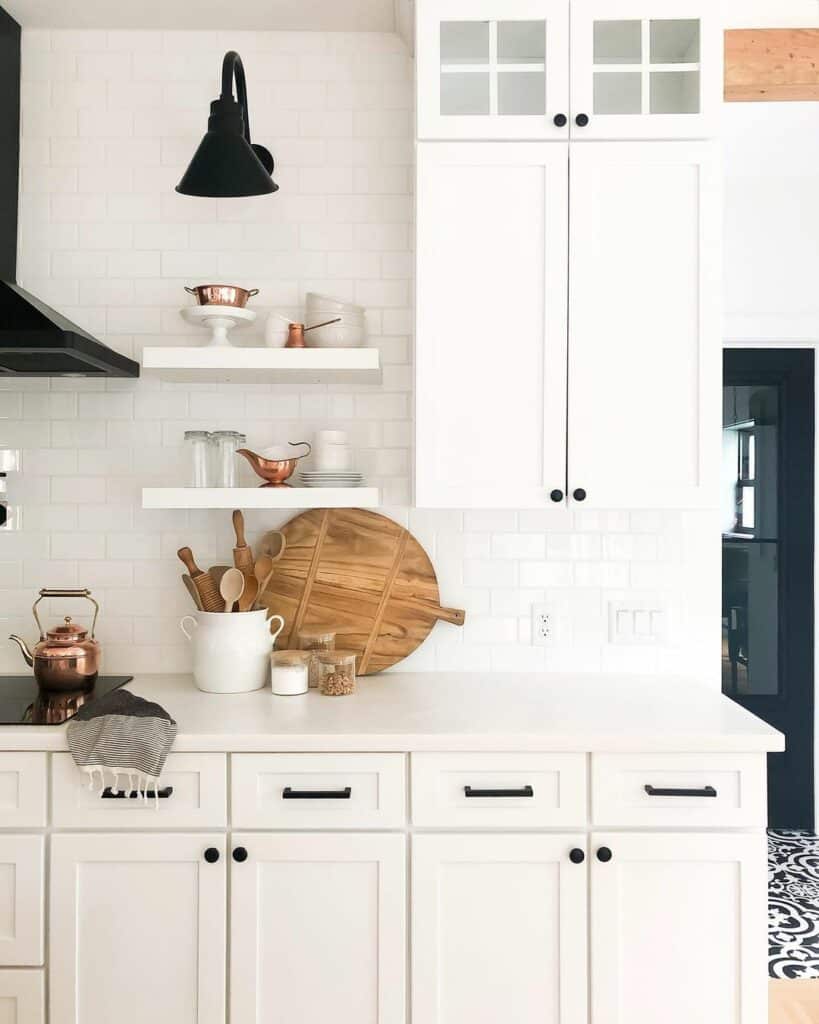 Small Floating Shelf Décor Ideas for a White Kitchen