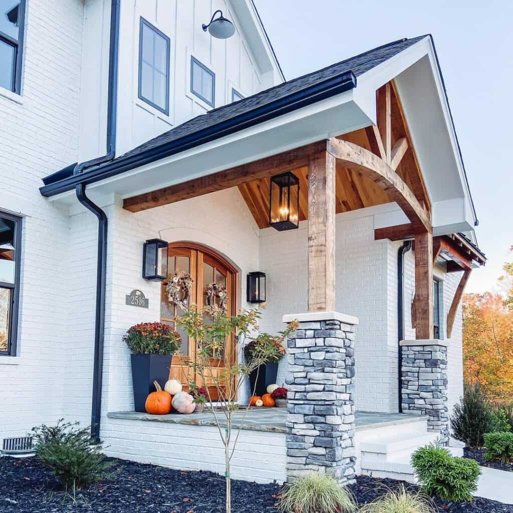Small Front Porch With Pumpkins