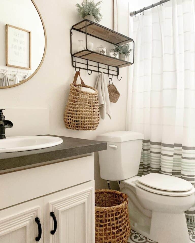 Small Potted Plants and Wicker Baskets