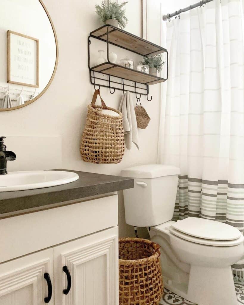 Small Potted Plants and Wicker Baskets