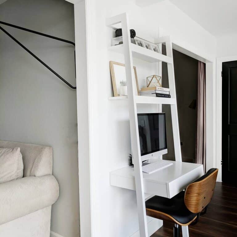 Small White Desk in Modern Home Office