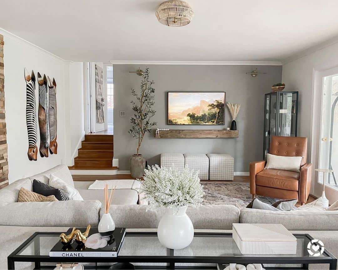 Stylish Living Room With Gray Walls - Soul & Lane
