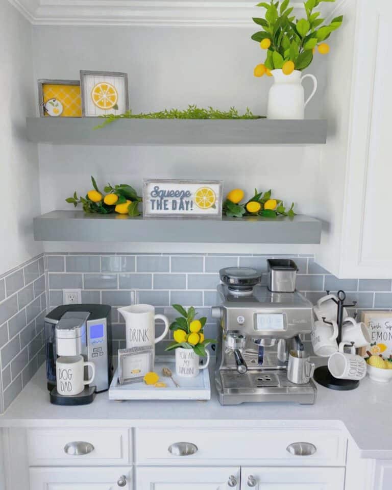 Summer Time Lemon Kitchen Shelf Décor Ideas Soul & Lane