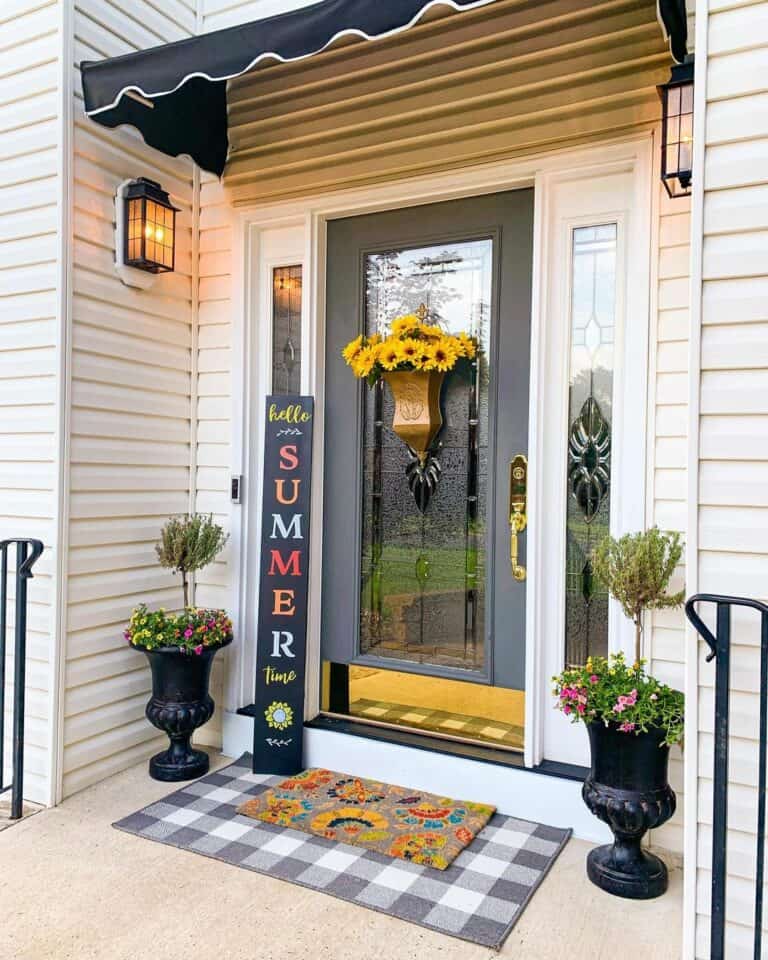 Sunflowers on Summer Entryway