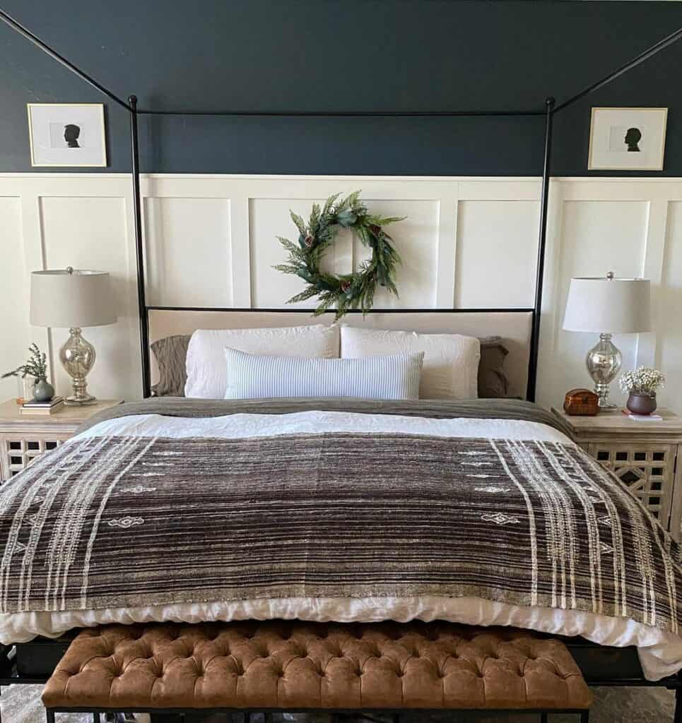 Textured Brown and White Coverlet