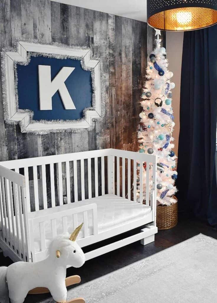 Toddler Bedroom With Skinny Christmas Tree
