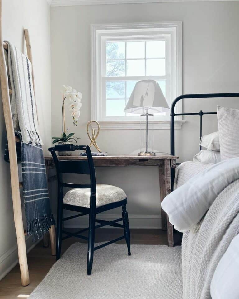 Transitional Guest Bedroom With Black Accents
