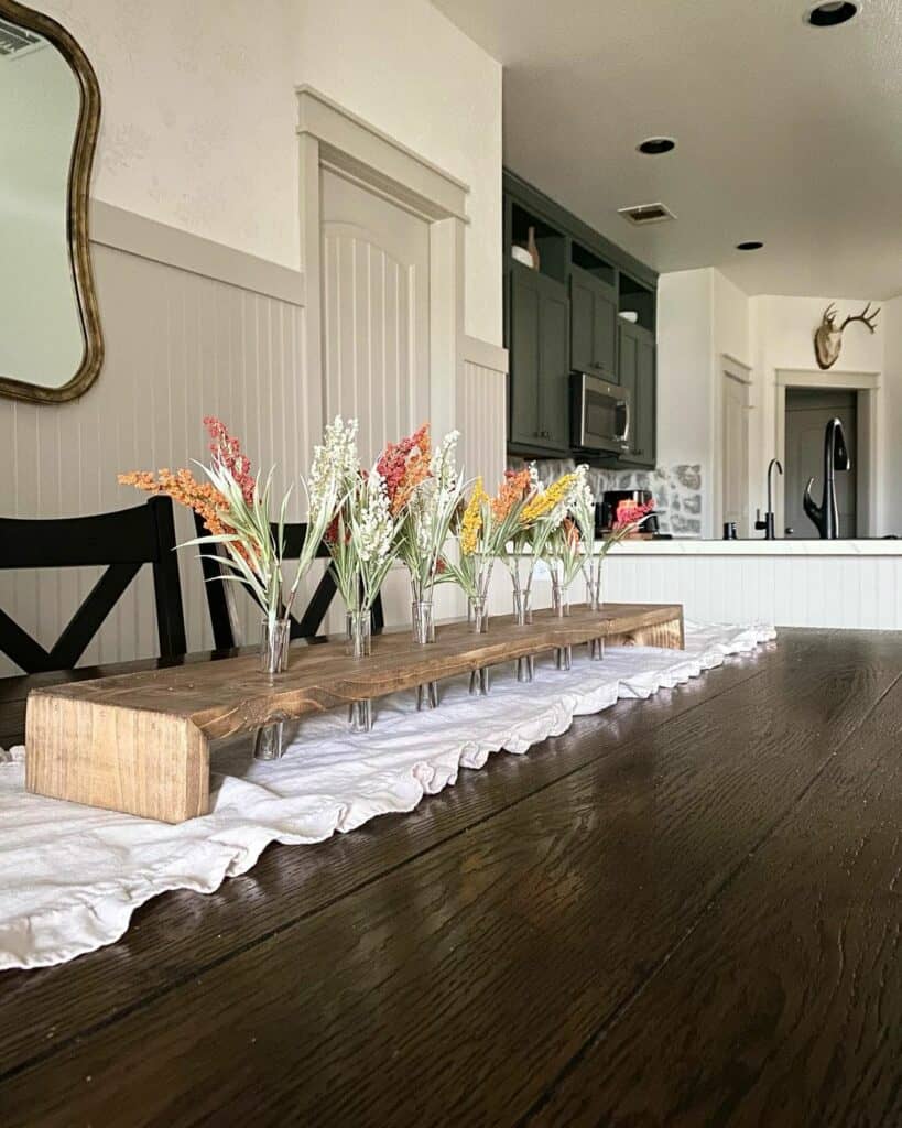 Unique Fall Centerpiece on Dining Room Table