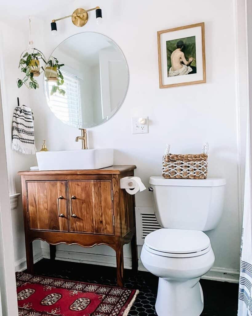 Vibrant Bathroom Idea With White Sink Soul & Lane
