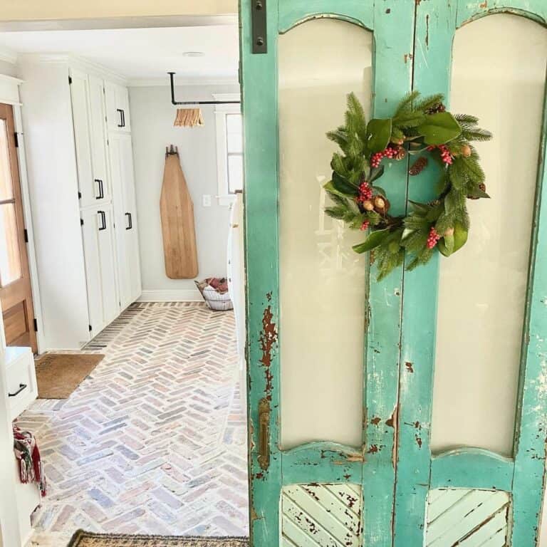 Vintage Blue Doors Lead To Laundry Room