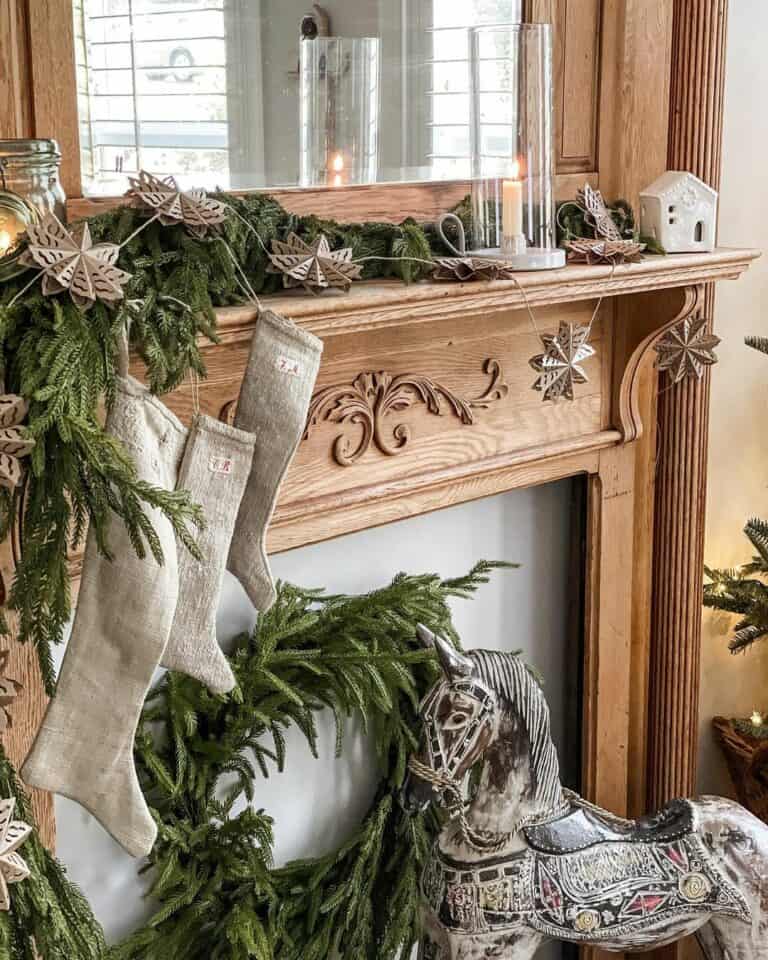 Vintage Burlap Stocking Décor for Christmas