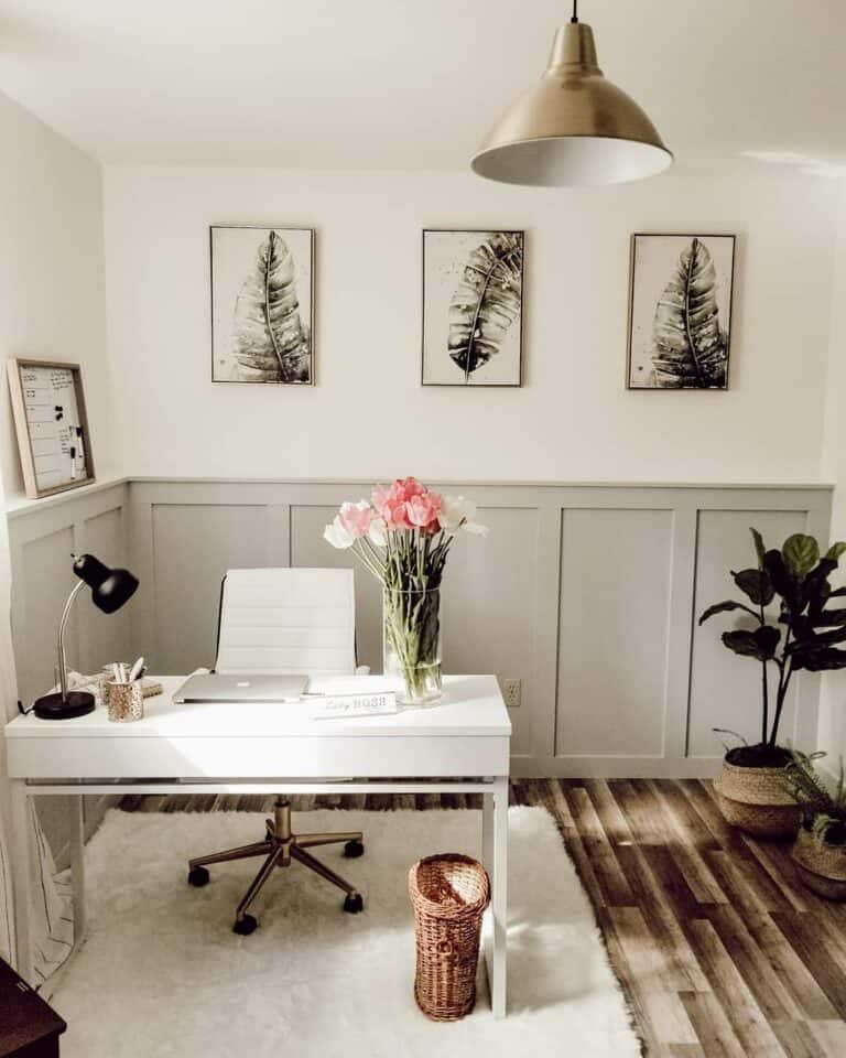 Vintage Farmhouse Home Office Design