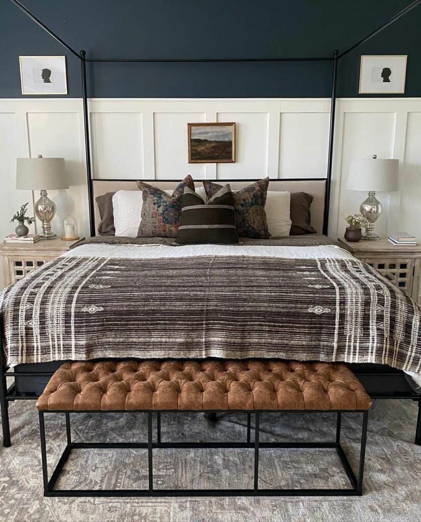 Vintage Masculine-Feel Couples Bedroom